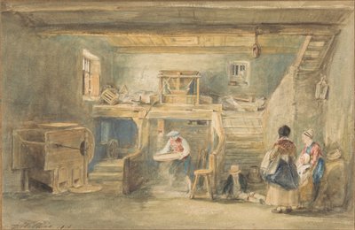 Das Innere der Pitlessie-Mühle mit einem Mann, der Korn siebt von Sir David Wilkie