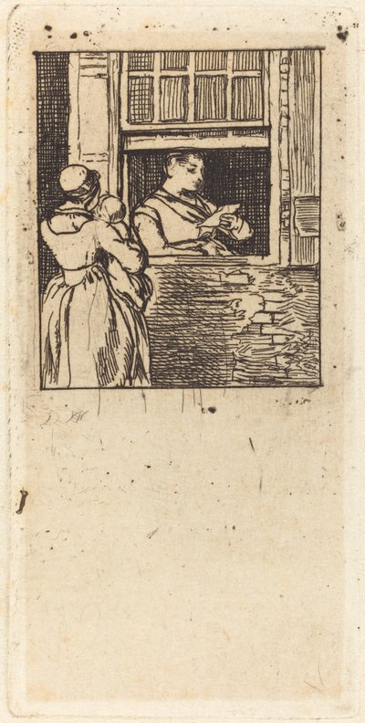 Frau am Fenster, liest einen Brief von Sir David Wilkie