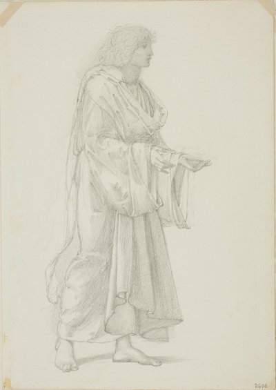 Drapierte stehende männliche Figur von Sir Edward Burne Jones