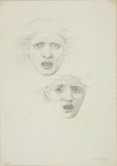 Kopf der Medusa, zwei Studien für Rondanini Medusa von Sir Edward Burne Jones