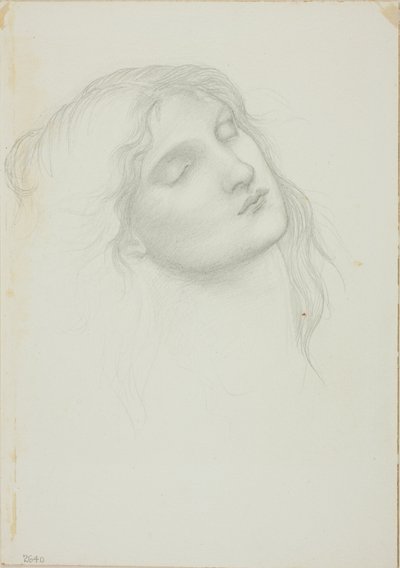 Kopf einer Frau mit geschlossenen Augen von Sir Edward Burne Jones