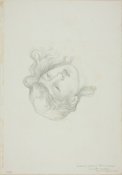 Reflexion des Kopfes, Studie für Spiegel der Venus von Sir Edward Burne Jones