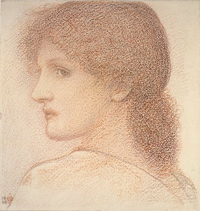 Studie eines Frauenkopfes, nach links gedreht, 1886 von Sir Edward Coley Burne Jones