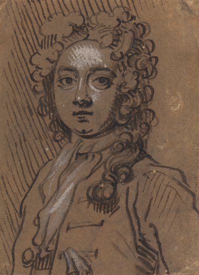 Porträtbüste eines Mannes mit Perücke von Sir James Thornhill
