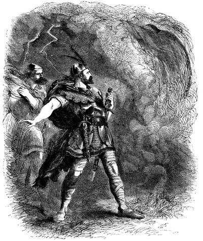 Macbeth und Banquo begegnen den drei Hexen, 1858 von Sir John Gilbert