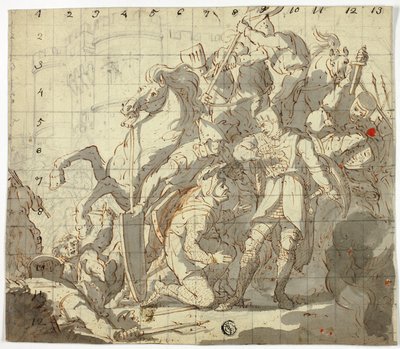 Kämpfende Ritter vor der Burg von Sir Robert Ker Porter