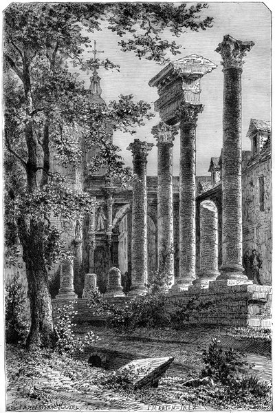Überreste eines römischen Theaters in Besançon, Frankreich, 1882-1884 von Smeeton