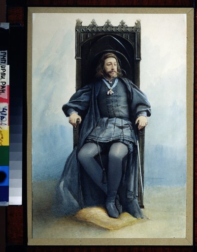 Großfürst Konstantin Konstantinovich als Hamlet in der Theateraufführung von W. Shakespeare von Sofia Ivanovna Kramskaya
