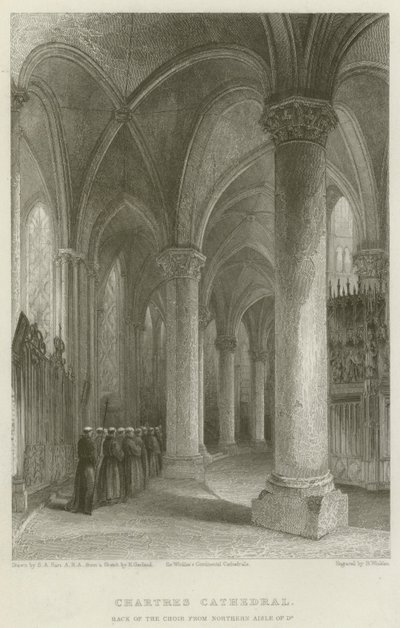 Kathedrale von Chartres, Rückseite des Chors vom nördlichen Seitenschiff von Solomon Alexander Hart