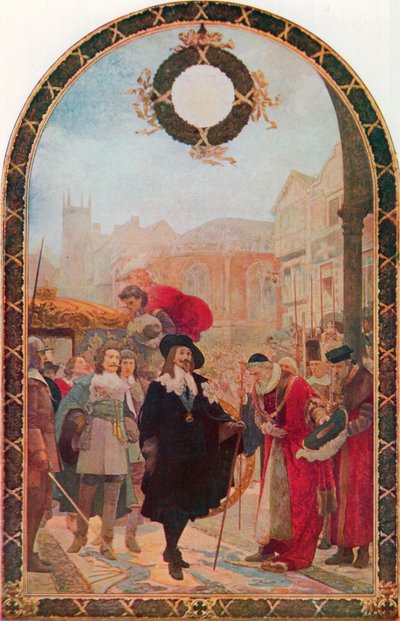 Karl I. fordert die fünf Mitglieder in der Guildhall von Solomon Joseph Solomon