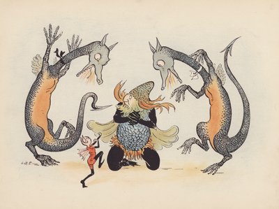 Illustration für Little Twin Dragons von S Rosamond Praeger von Sophia Rosamond Praeger