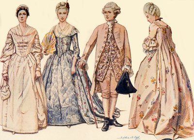 Kleidung während der Herrschaft von Georg II. 1750-1760, 1903, 1937 von Sophie B. Steel