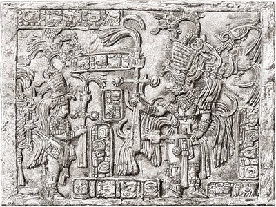 Dekorativer Sturz aus der antiken Maya-Stadt Yaxchilan, Chiapas, Mexiko von Spanish School