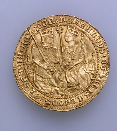 Doppel-Excelente von Ferdinand II. von Aragon (1479-1516) und Isabella von Kastilien (1474-1504), Sevilla Münze, 1475 von Spanish School