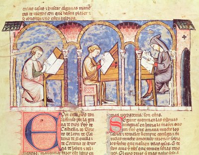 Spieltischmacher, aus dem Buch der Spiele, Schach, Würfel und Bretter, 1282 von Spanish School