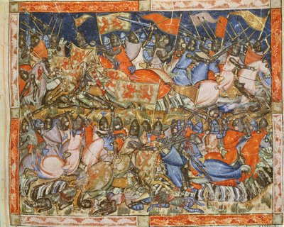 Fol.39r Die Heldentaten von Hector, aus dem Codex Benito Santa Mora von Spanish School