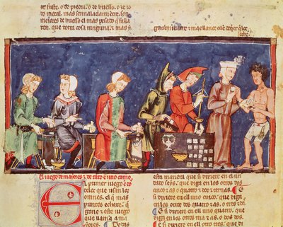 Würfelmacher, aus dem Buch der Spiele, Schach, Würfel und Bretter, 1282 von Spanish School