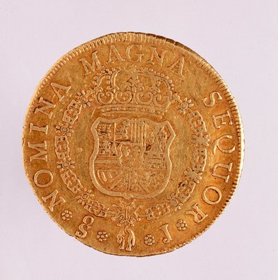 Goldmünze (8 Escudos) aus Spanien: Herrschaft von Ferdinand VI (1746-1759) 1759 Neapel, Museo Archeologico von Spanish School
