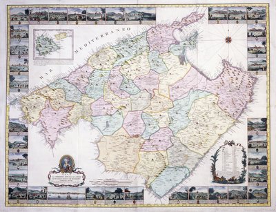 Karte der Insel Mallorca, 1785 von Spanish School