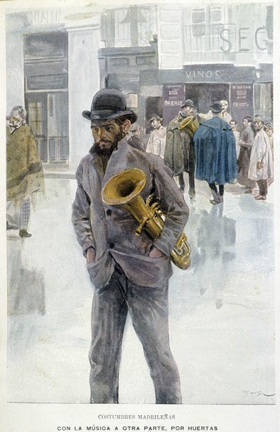Musik auf den Straßen: Musiker - Bettler in Madrid von Spanish School