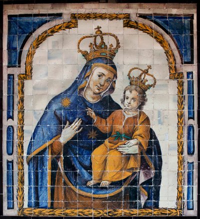 Unsere Liebe Frau des Volkes - Azulejos (Fayence) um 1670, von einem anonymen Sevillaner, aus dem Kloster des Volkes in Sevilla (Spanien) - Museum der Schönen Künste von Sevilla, Spanien von Spanish School
