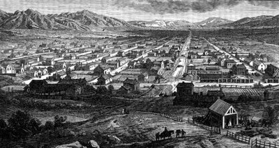 Panoramablick auf Salt Lake City, Utah, aus 