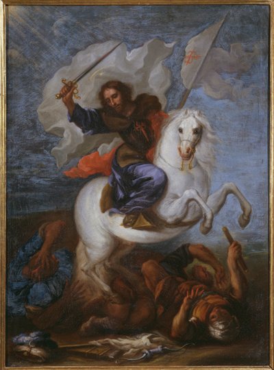 St. Jakobus der Ältere in der Schlacht von Clavijo von Spanish School
