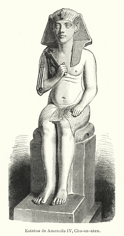 Statue des altägyptischen Pharaos Amenophis IV. (Echnaton) von Spanish School