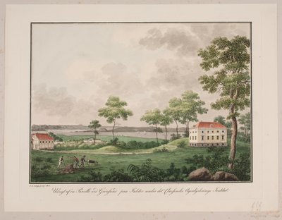 Ansicht eines Grundstücks bei Grønsund auf Falster unter dem Classenske Agerdyrknings Institut von Søren L. Lange