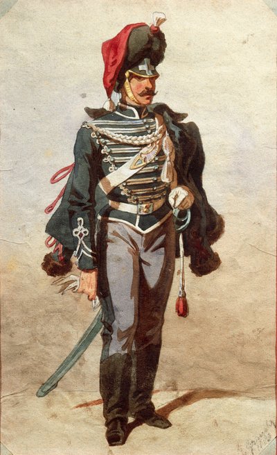 Studie von Uniformen, Zeichnung von Stanislao Grimaldi del Poggetto von Stanislas Grimaldi del Poggetto