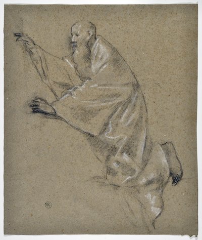 Studie eines knienden Mannes mit Draperie von Stanislas Torrents y de Amat