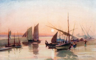 Fischerboote im Tejo von Stanley Inchbold