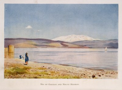 See Genezareth in Richtung Hermonberg (in Syrien), Palästina 1906 von Stanley Inchbold