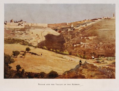 Aquarell von Stanley Inchbold, Darstellung des Kidron-Tals in Jerusalem, Palästina 1906 von Stanley Inchbold