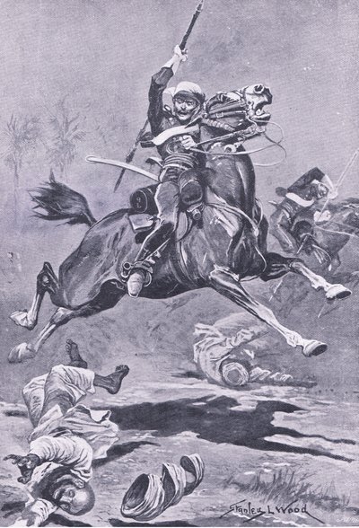 Die 9. Lanzenreiter in Delhi, 1857, Illustration aus British Battles on Land and Sea, 1915 von Stanley L. Wood