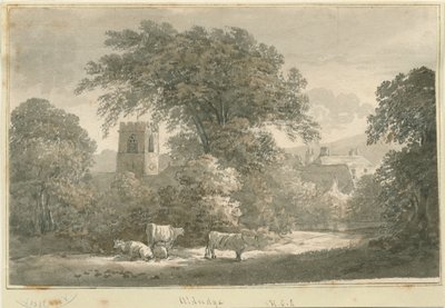 Aldridge Kirche: Gravur, 1762-1802 von Stebbing Shaw
