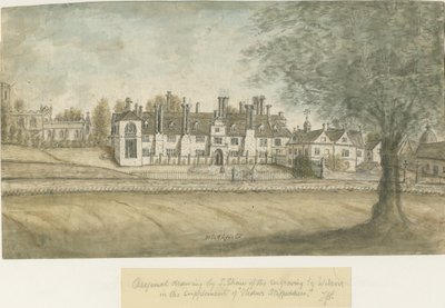 Blithfield Hall: Aquarell, undatiert [18. Jahrhundert] von Stebbing Shaw