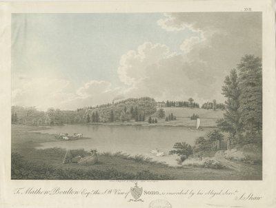 Soho - [Matthew Boultons] Haus: Gravur, undatiert [ca. 1798] von Stebbing Shaw