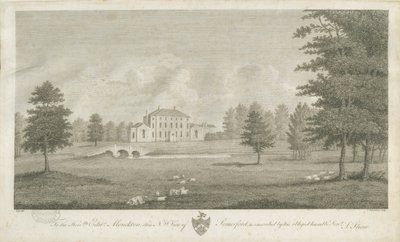 Somerford Hall: Gravur, undatiert [spätes 18. Jahrhundert] von Stebbing Shaw