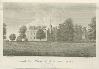 Statfold Hall: Gravur, undatiert [1762-1798] von Stebbing Shaw