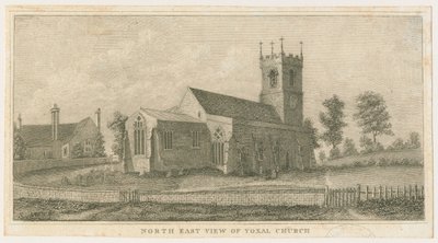 Yoxall Kirche: Gravur, nd [ca. 1798] von Stebbing Shaw