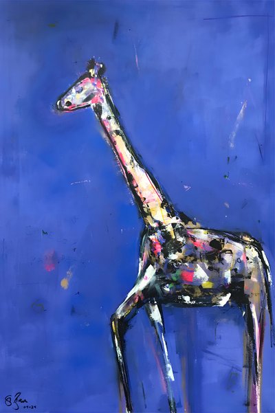 Bunte abstrakte Giraffe von Stefan Bammert