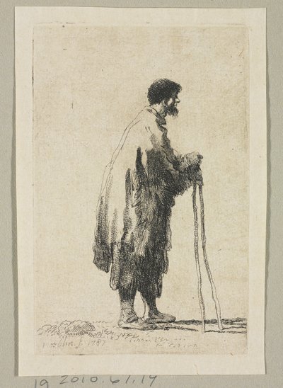 Bettler im Profil nach rechts von Stefan Juliusz Norblin de la Gourdaine