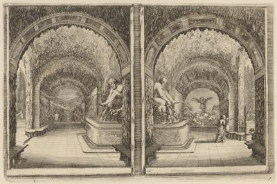 Eine Grotte aus zwei verschiedenen Blickwinkeln von Stefano della Bella