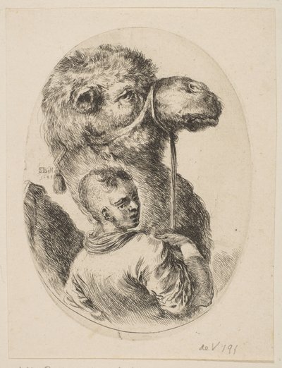 Ein Sklave hält ein Kamel am Zügel, aus Verschiedene Köpfe im persischen Stil Plusieurs, 1649 von Stefano della Bella