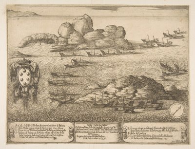 Eroberung von zwei Galeeren bei Byserta, 1628 von Stefano della Bella