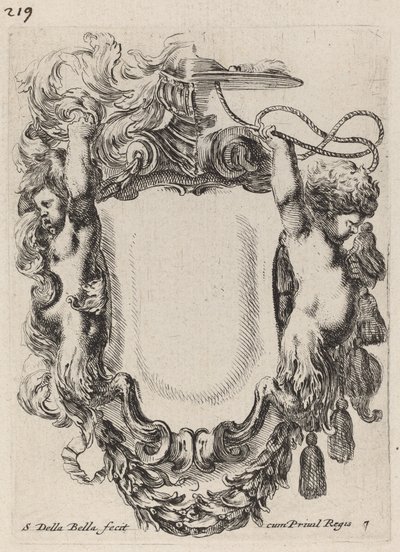 Kartusche mit Satyrkindern, 1647 von Stefano della Bella