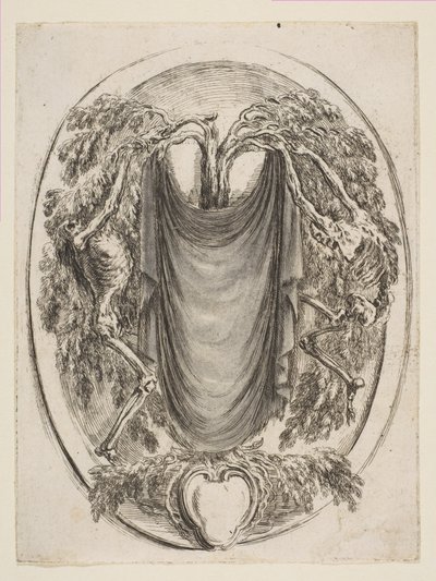 Kartusche mit Skeletten, 1647 von Stefano della Bella