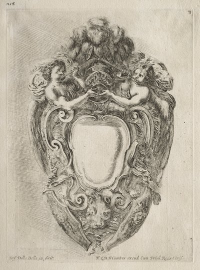 Sammlung verschiedener Kaprizen und neuer Entwürfe von Kartuschen und Ornamenten: Nr. 3 von Stefano della Bella