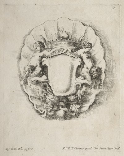 Sammlung verschiedener Kaprizen und neuer Entwürfe von Kartuschen und Ornamenten: Nr. 7 von Stefano della Bella